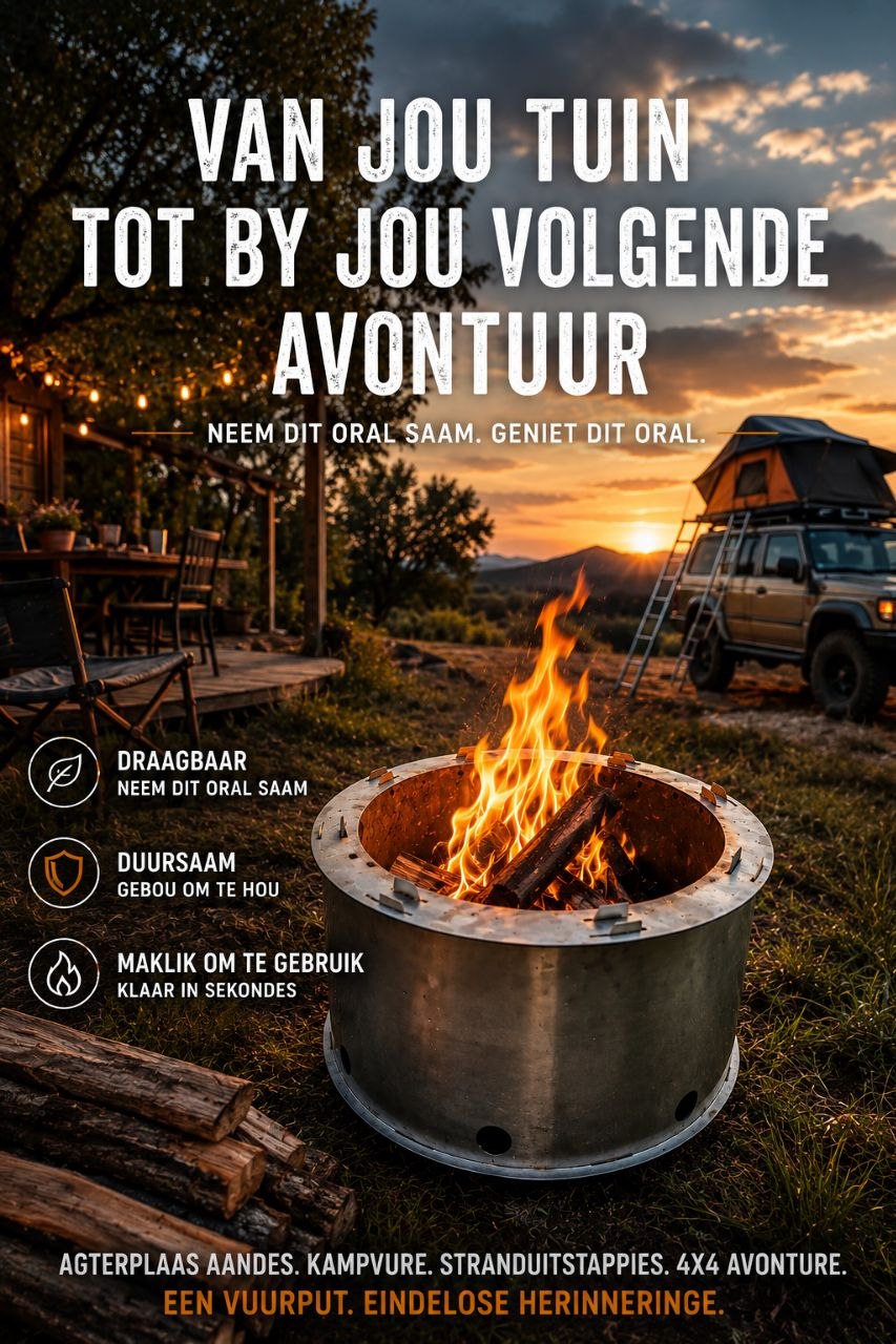 Braai'o'Sourus Low-Smoke Fire Pit